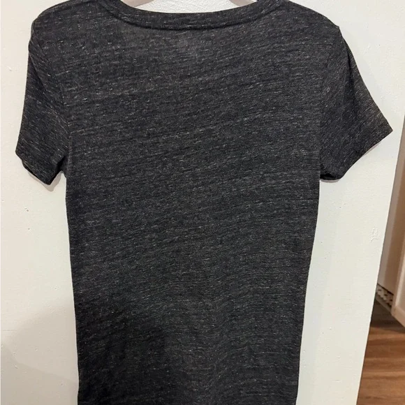 Pittsburgh Steelers Women's Gray V-Neck Tee Steel City Black & Gold Bling - Picture 4 of 4